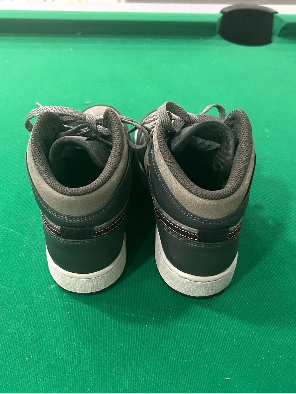 Nike Kids Grey and Orange High-Top Sneakers